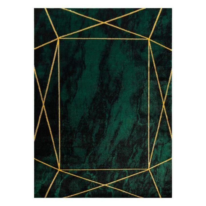 Kilimas 120 × 170 cm, tamsiai žalias ir aukso spalvos ESTEMA
