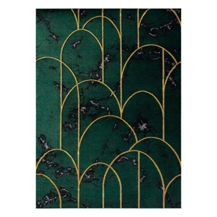 Kilimas 120 × 170 cm, butelininė žalia ir aukso spalvos ESTEMA