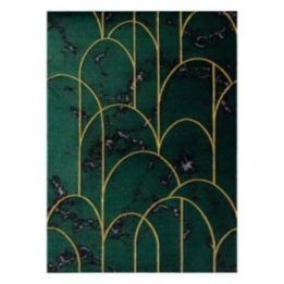 Kilimas 140 × 190 cm, tamsiai žalias ir auksinės spalvos ESTEMA ARTDECO