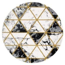 Kilimas MarbleTriangles, juoda ir auksinė ESTEMA