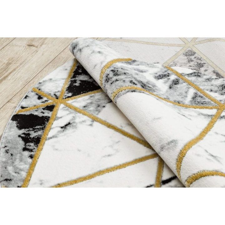 Kilimas MarbleTriangles, juoda ir auksinė ESTEMA