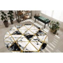 Kilimas MARBLETRIANGLES, juodos ir auksinės spalvos ESTEMA