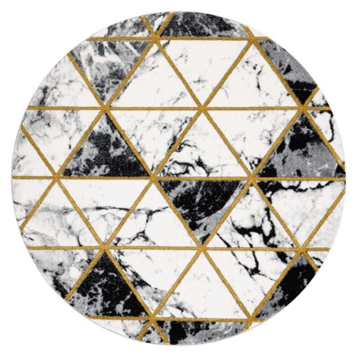 Kilimas MARBLETRIANGLES, juodos ir auksinės spalvos ESTEMA