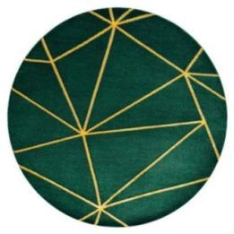 Kilimas GEOMETRIC, tamsiai žalias su auksiniais akcentais ESTEMA