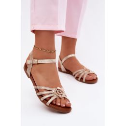 Aukso spalvos basutės su dekoratyvine detale Step in style