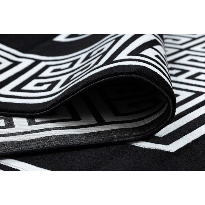Kilimas 160 × 220 cm, juoda ir kreminės spalvos MOSSE GREEK