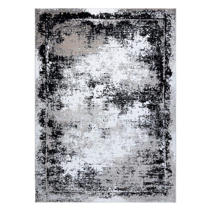 Kilimas 80 × 150 cm, pilkos ir juodos spalvos MOSSE VINTAGE