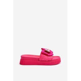Ryškiai rožinės platforminės basutės Step in style