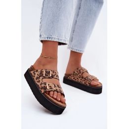 Leopardinio rašto platforminės basutės Step in style