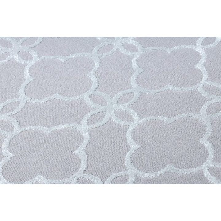 Kilimas 80 × 150 cm, pilkos ir baltos spalvos TREX CLOVER