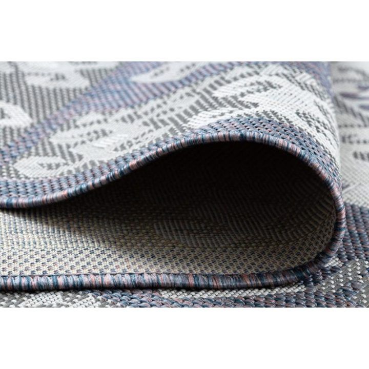 Kilimas su actekų raštais mėlynos ir kreminės spalvos VINEA
