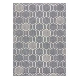 Kilimas šešiakampiu raštu pilkos spalvos WINK HEXAGON