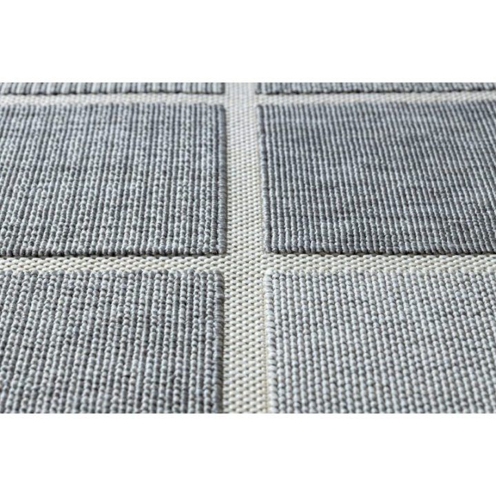 Kilimas su kvadratų raštu pilkos spalvos WINK SQUARES