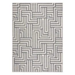 Kilimas geometrinio rašto pilkos ir kreminės spalvos WINK MAZE