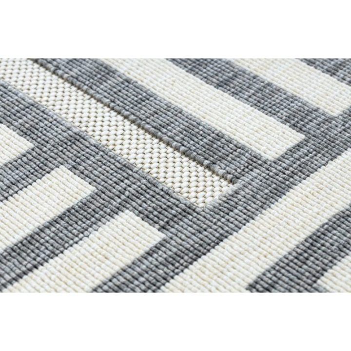 Kilimas geometrinio rašto pilkos ir kreminės spalvos WINK MAZE