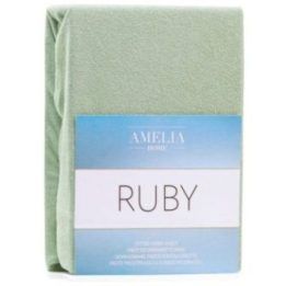 Paklodė su guma frotinė šviesiai žalios spalvos Amelia Home Ruby