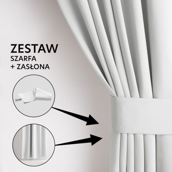 Užuolaida su žiedais šviesai nepraleidžianti balta