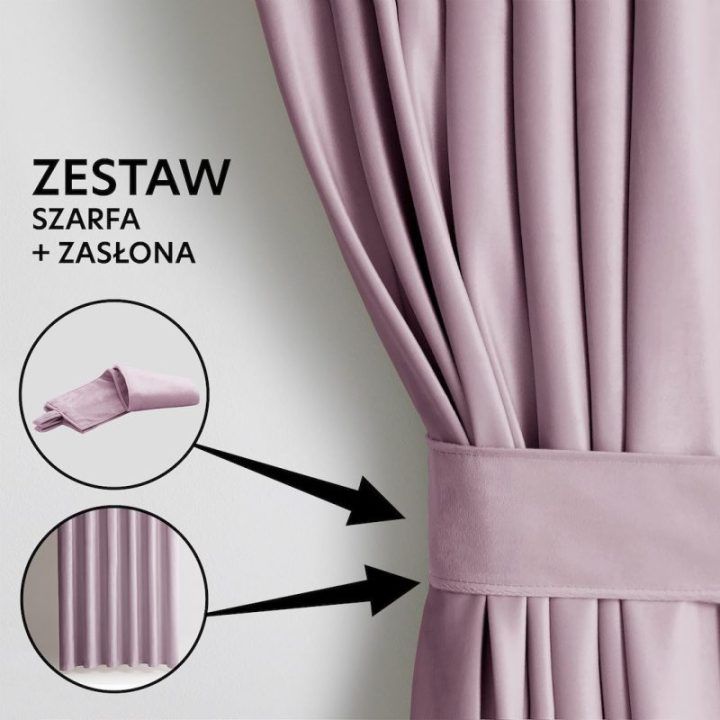 Užuolaida iš veliūro su 77 % šviesos slopinimu rožinės spalvos