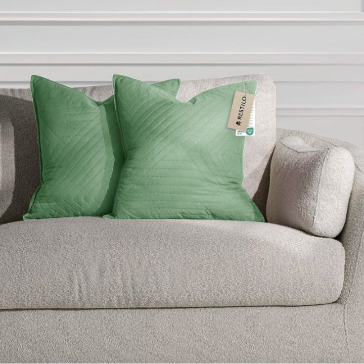 Dekoratyvinis pagalvės užvalkalas 50×70 cm žalios spalvos Restilo