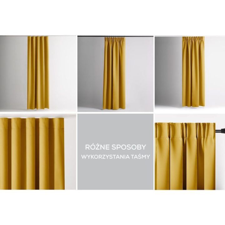 Užuolaida AH BLACKOUT PLEAT MUSTARD 140X175 1PC