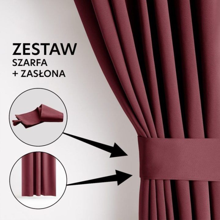 Užuolaida AH BLACKOUT PLEAT WINE 140X175 1PC