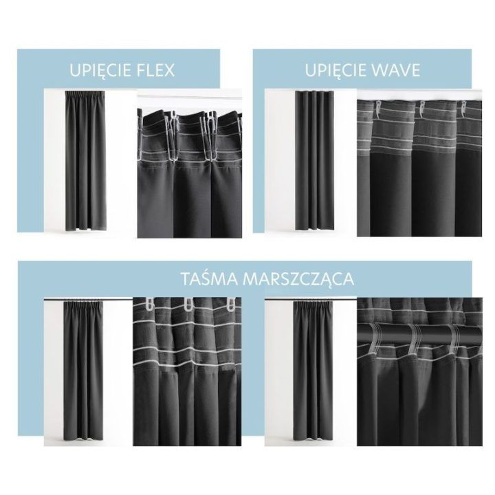 Užuolaida RES OXFORD CARLI PLEAT CHARCOAL 200X270 1PC