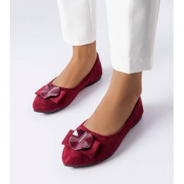 Bordo spalvos balerinos, dekoruotos kalnų krištolais