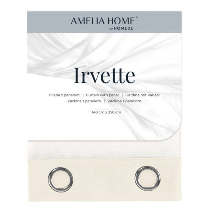 Užuolaida su kilpomis Irvette AmeliaHome 140 × 250 cm, kreminė