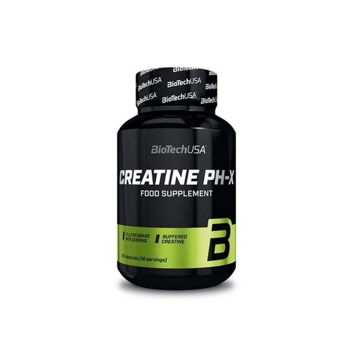 Kreatino kapsulės BioTech Creatine PH-X 90 kapsulių