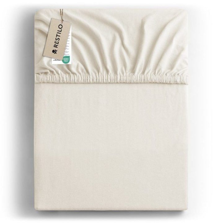 Paklodė su guma AmeliaHome Amber 120–140 × 200 + 30 cm, ekru