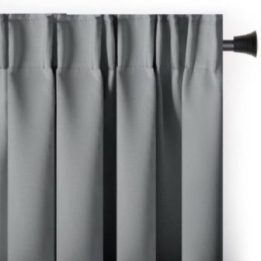Aksominė užuolaida su kilpomis AmeliaHome 140 × 245 cm, pilka