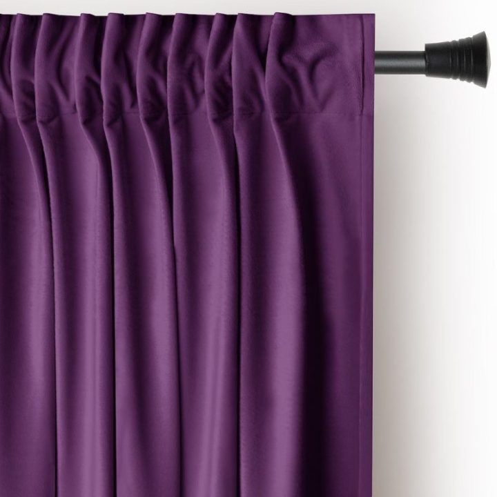 Aksominė užuolaida su kilpomis AmeliaHome 140 × 270 cm, violetinė