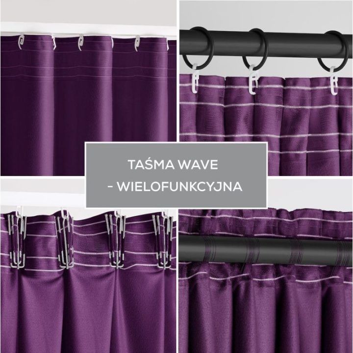 Aksominė užuolaida su kilpomis AmeliaHome 140 × 270 cm, violetinė
