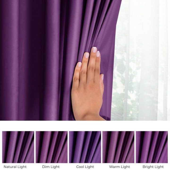 Aksominė užuolaida su kilpomis AmeliaHome 140 × 270 cm, violetinė
