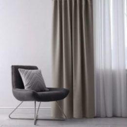 Smėlio spalvos užuolaida su kilpomis Blackout AmeliaHome 200 × 300 cm