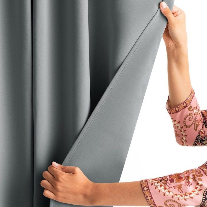 Užuolaida su kilpomis AmeliaHome 140 × 245 cm, pilka