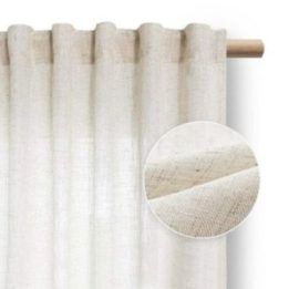 Lininė užuolaida Velari su klostėmis AmeliaHome 140 × 260 cm, šviesiai smėlio