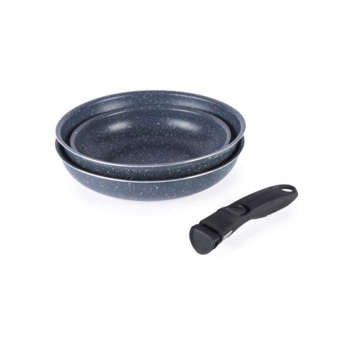 Russell Hobbs Nightfall Stone 4 dalių keptuvių rinkinys su nuimama rankena