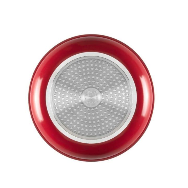 Russell Hobbs Riviera 4 dalių keptuvių rinkinys su nuimama rankena, raudonas/juodas