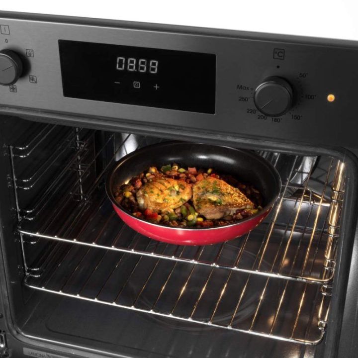 Russell Hobbs Riviera 4 dalių keptuvių rinkinys su nuimama rankena, raudonas/juodas