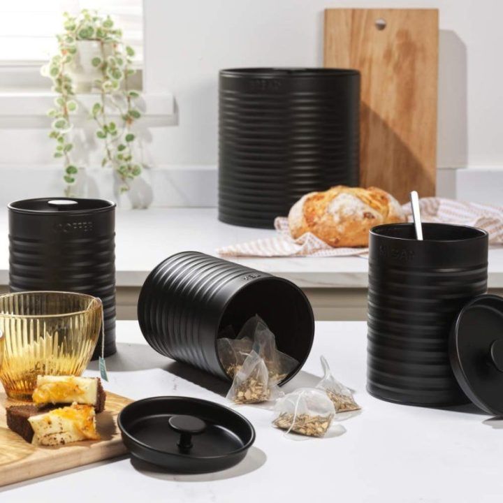 Russell Hobbs Liniera 4 dalių stalviršio indų rinkinys, juodas