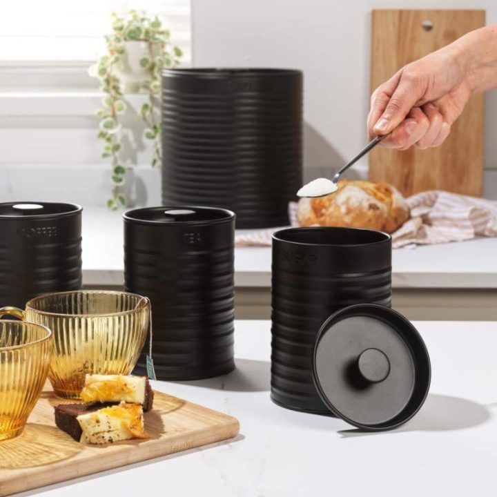 Russell Hobbs Liniera 4 dalių stalviršio indų rinkinys, juodas