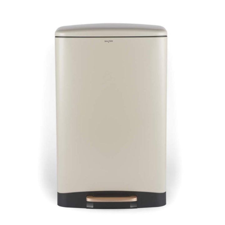 Salter Pebble 50 l pedalinė šiukšliadėžė, smėlio spalvos