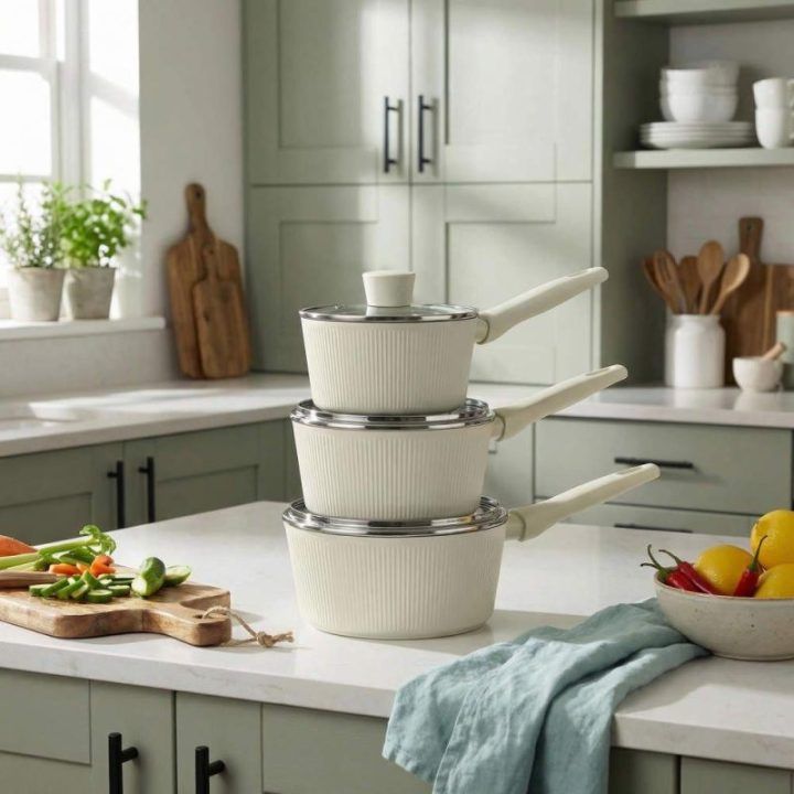 Russell Hobbs Cote 16 cm puodas su dangčiu, kreminės spalvos