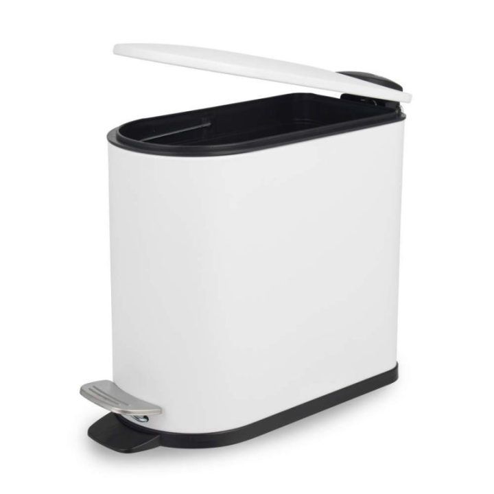Beldray Slimline D formos pedalinė šiukšliadėžė, 5 l, balta