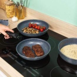 Russell Hobbs Nightfall Stone 4 dalių Smart Clip keptuvių rinkinys