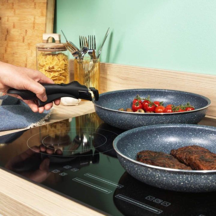 Russell Hobbs Nightfall Stone 4 dalių Smart Clip keptuvių rinkinys