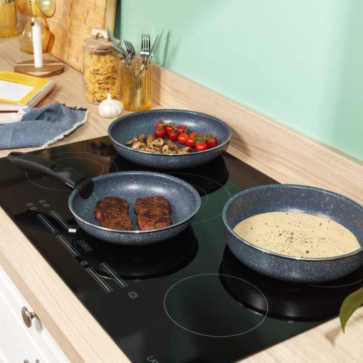 Russell Hobbs Nightfall Stone 4 dalių Smart Clip keptuvių rinkinys