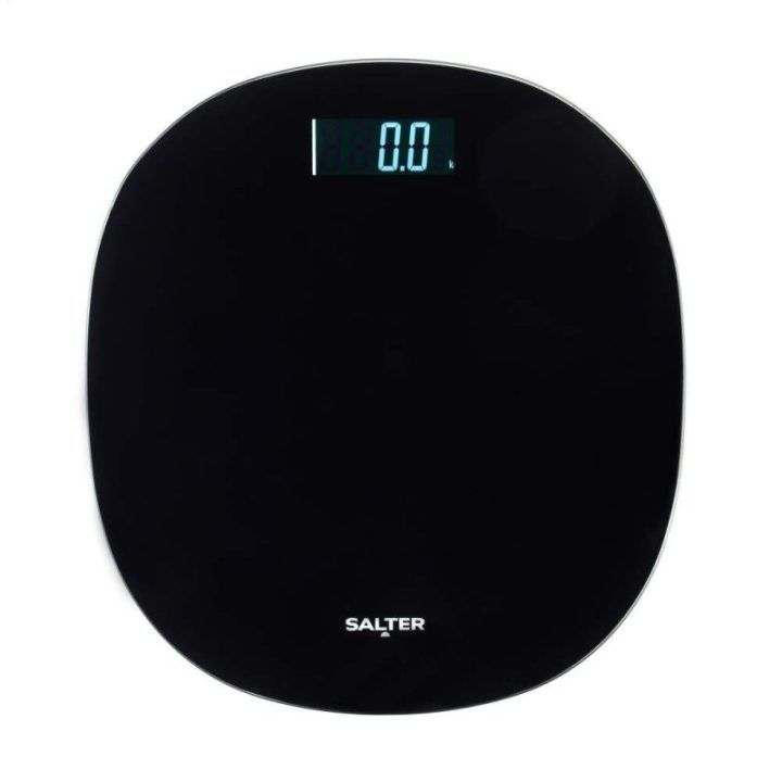 Salter SA00709BFEU12 apvalios elektroninės kūno svarstyklės, juodos