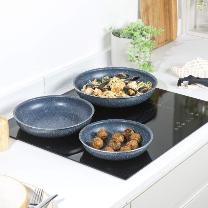 Russell Hobbs Nightfall Stone 4 dalių Smart Clip keptuvių rinkinys RH03293EU7